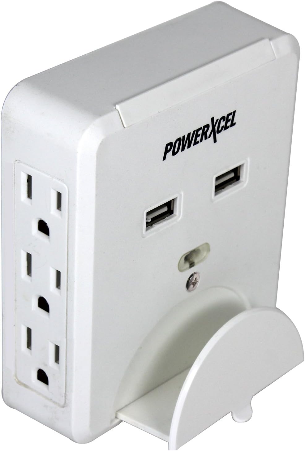 6-Outlet Wall-Mounted Power Center with Dual USB Ports & Device Holder