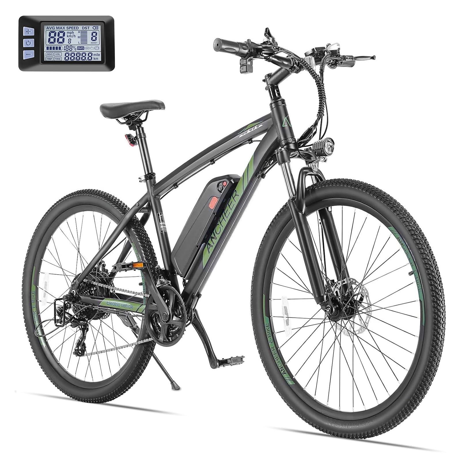 ANCHEER Electric Bike for Adults, Peak 750W Ebike, 3 Hours Fast Charge, 60 Miles Electric Bicycle with 48V/499Wh Battery, 27.5 ''Hummmer Electric Mountain Bike with LCD Display, 21/24 Speed | Peak 750W, Ebike, 3 Hours Fast Charge, 60 Miles, Electric Bicycle, 48V/499Wh Battery