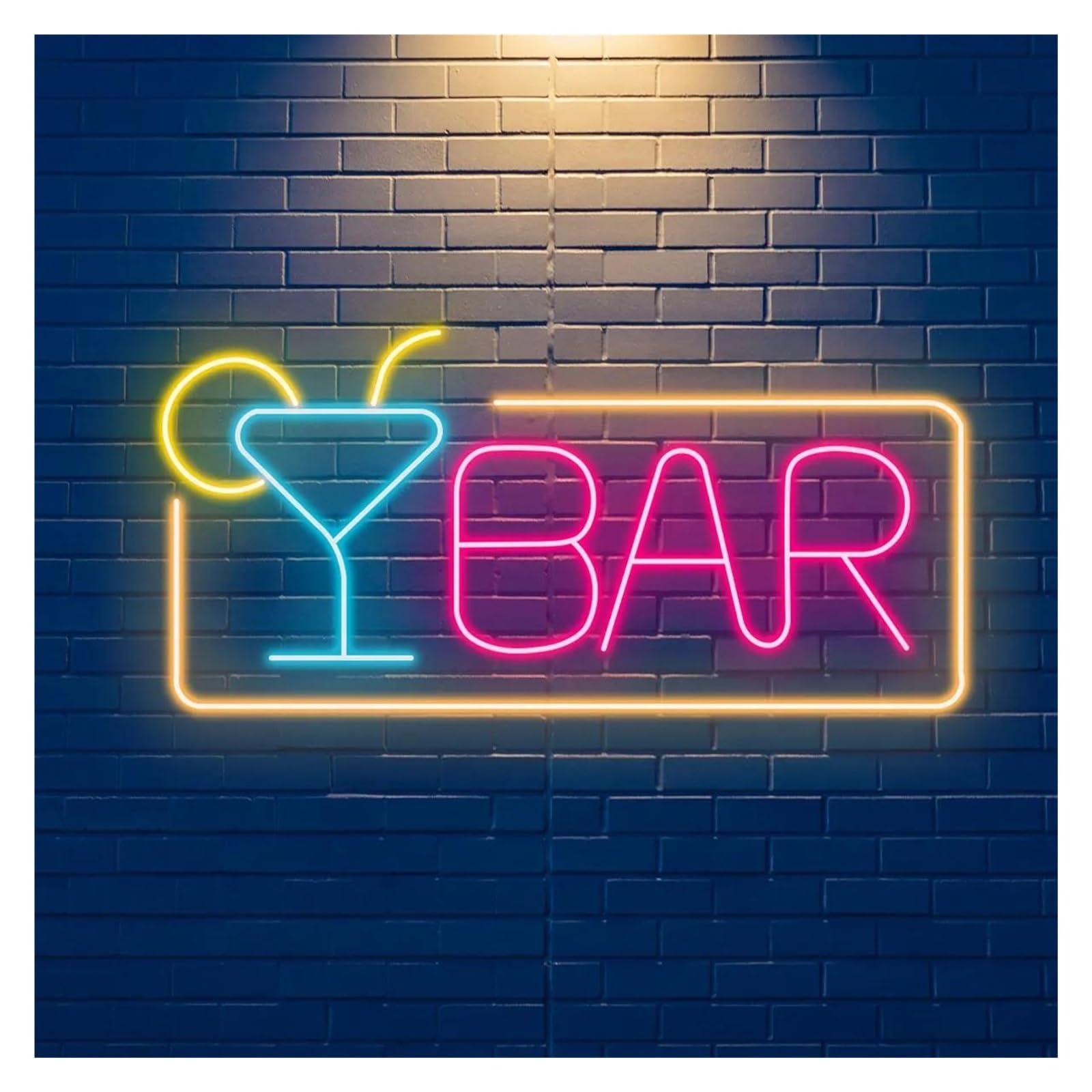 LEMST Sign Lamp BAR Neon Sign for Pub, Club Or Man Cave Wall Decor, Aesthetic Decor for Nightlife and Party Lovers 50cm