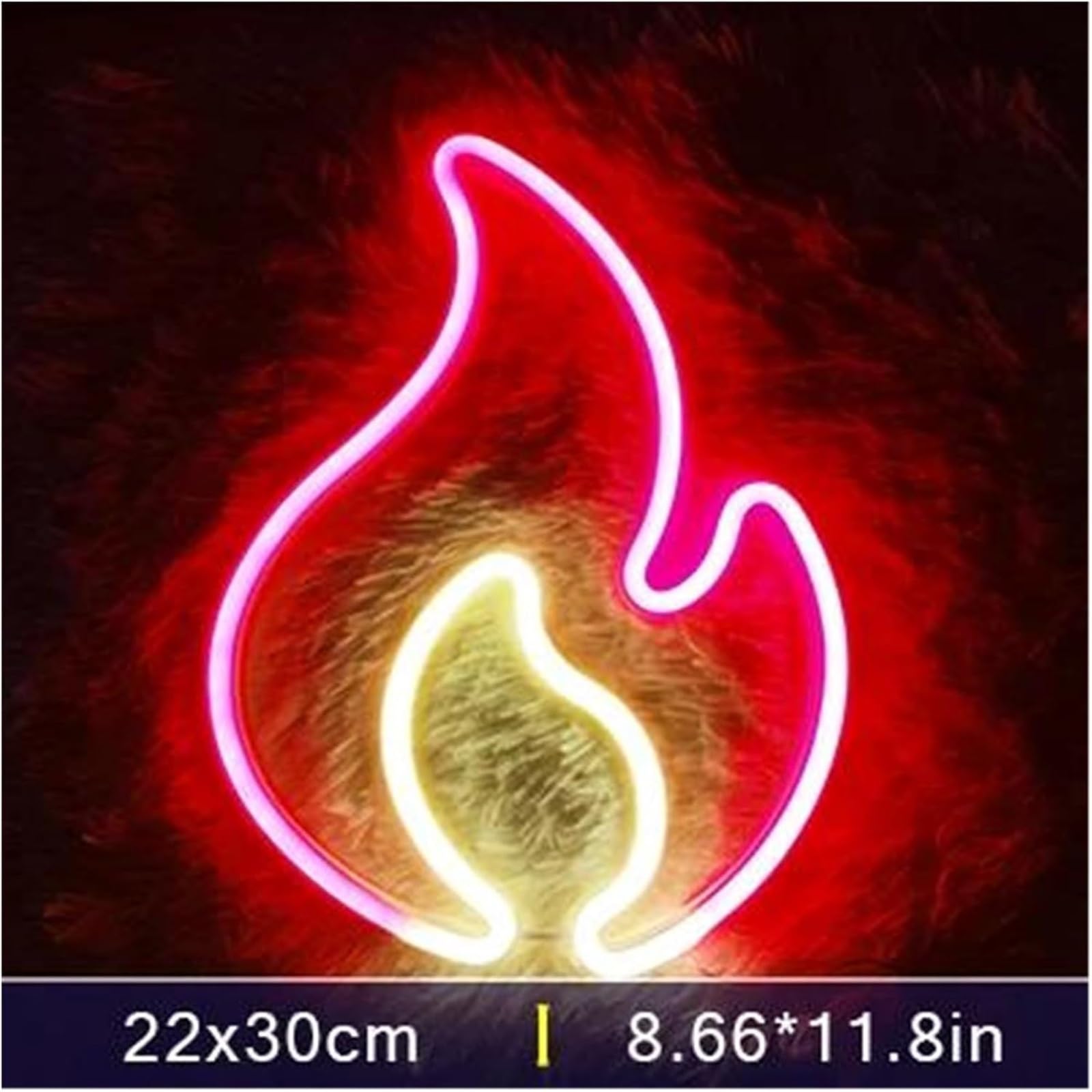 Lettere colorate, illuminazione interna, fiamma per insegna al neon, pannello luminoso per cameretta dei bambini