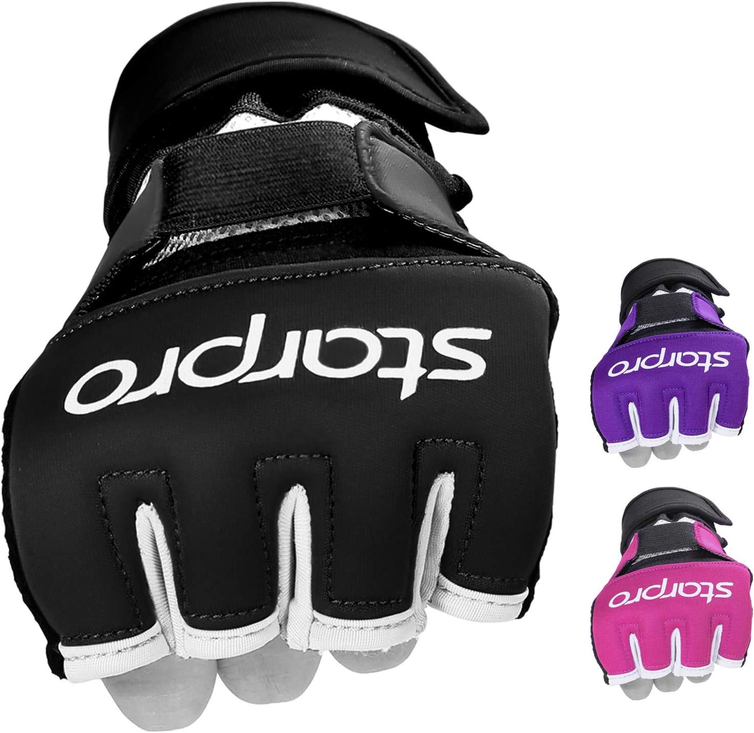 Starpro Inner Boxing Gloves - Padded Gloves with Elastic and Microfiber Strap - Fist and Thumb Protector for Boxing Sparring Muay Thai Kickboxing - Men & Women