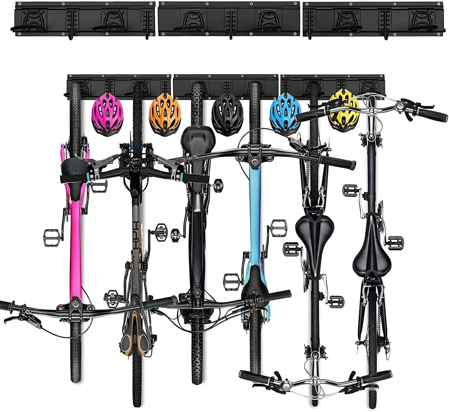 Bike Storage Rack Wall Mount Garage Bike Hanger for 6 Bicycles and 5