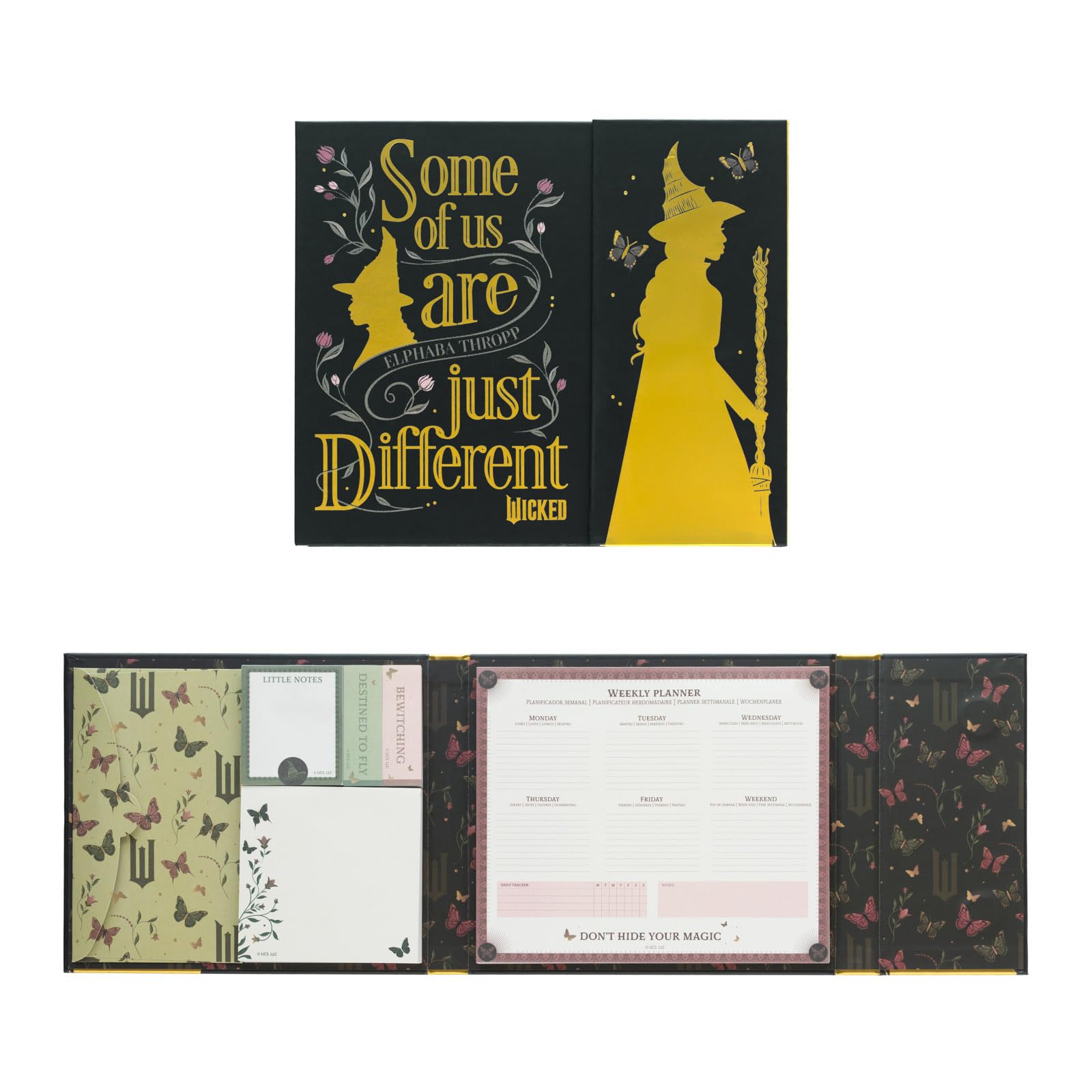 Grupo Erik Weekly Planner & Sticky Notes Set - Wicked Merchandise | 5 Notepads In Different Sizes & Envelope | Cute Sticky Notes, Cute Stationery Gifts, Wicked Gifts Under 15 Pounds