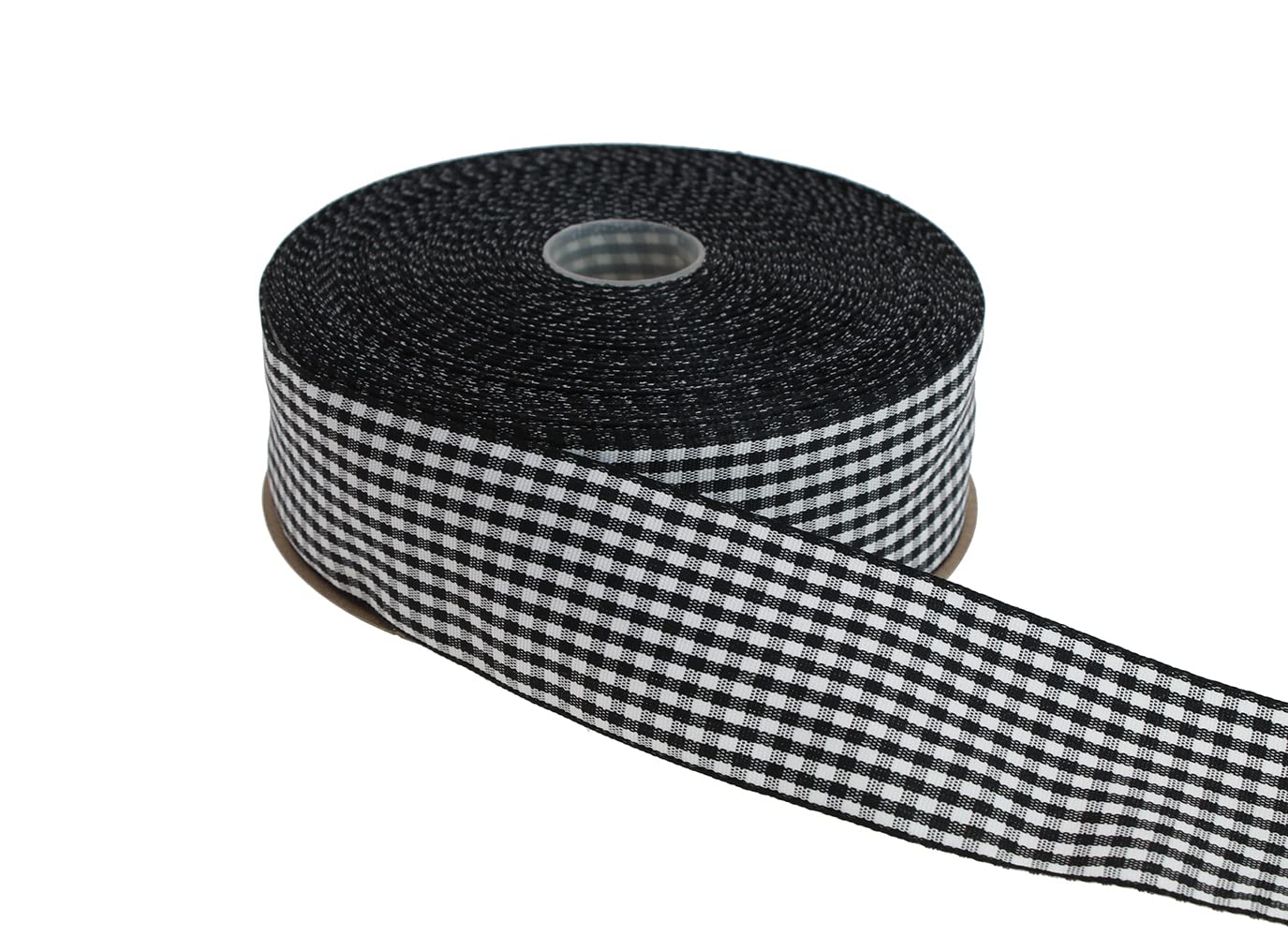 DXEUD Gingham Ribbon 50 Yard Each Roll 100% Polyester Woven Edge (1/1-2" x 50 Yards, Black)