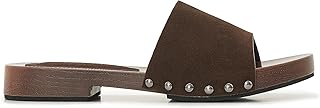 Womens's Wooden Style Block Heel Sandal Open Toe Platform Clogs Rivet Studed Slip On