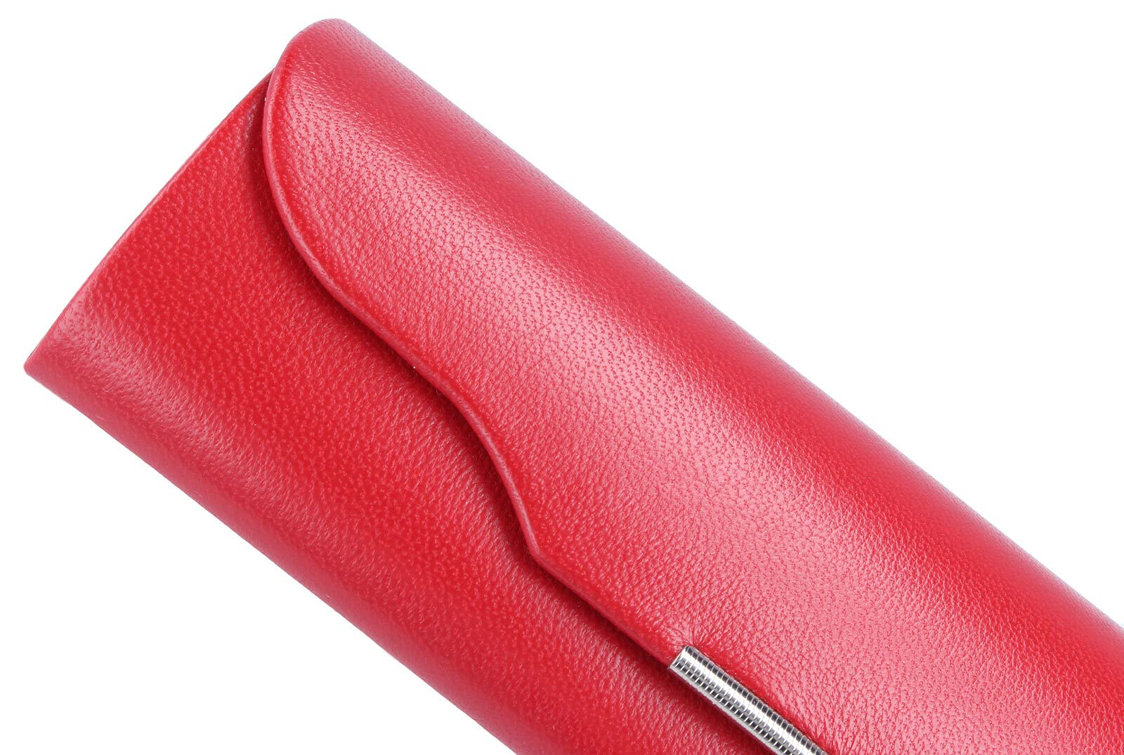 Paule & Knopf Angesagtes Brillenetui - Nice - aus echtem Leder mit Druckknopfverschluss in Rot Glattleder