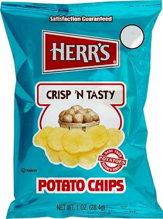 Herrs - Regular Potato Chips, Pack of 84 bags