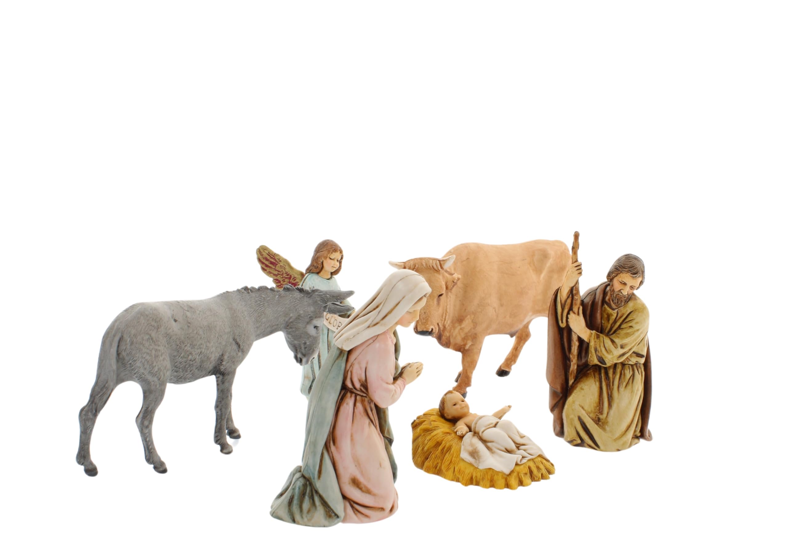Moranduzzo Natività 6 Soggetti per Presepe da Cm 11 Scala 1:20 - Statuine Presepe Indistruttibili - Stile 700', Pittura Rifinita a Mano, Prodotto Ufficiale, Made in Italy, Scultore M. Landi