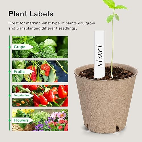 Miniatura 7 de VIVOSUN Macetas de turba, 120 paquetes de macetas de inicio de semillas de 3.15 pulgadas con agujeros de drenaje, maceta redonda para guardería, 20
