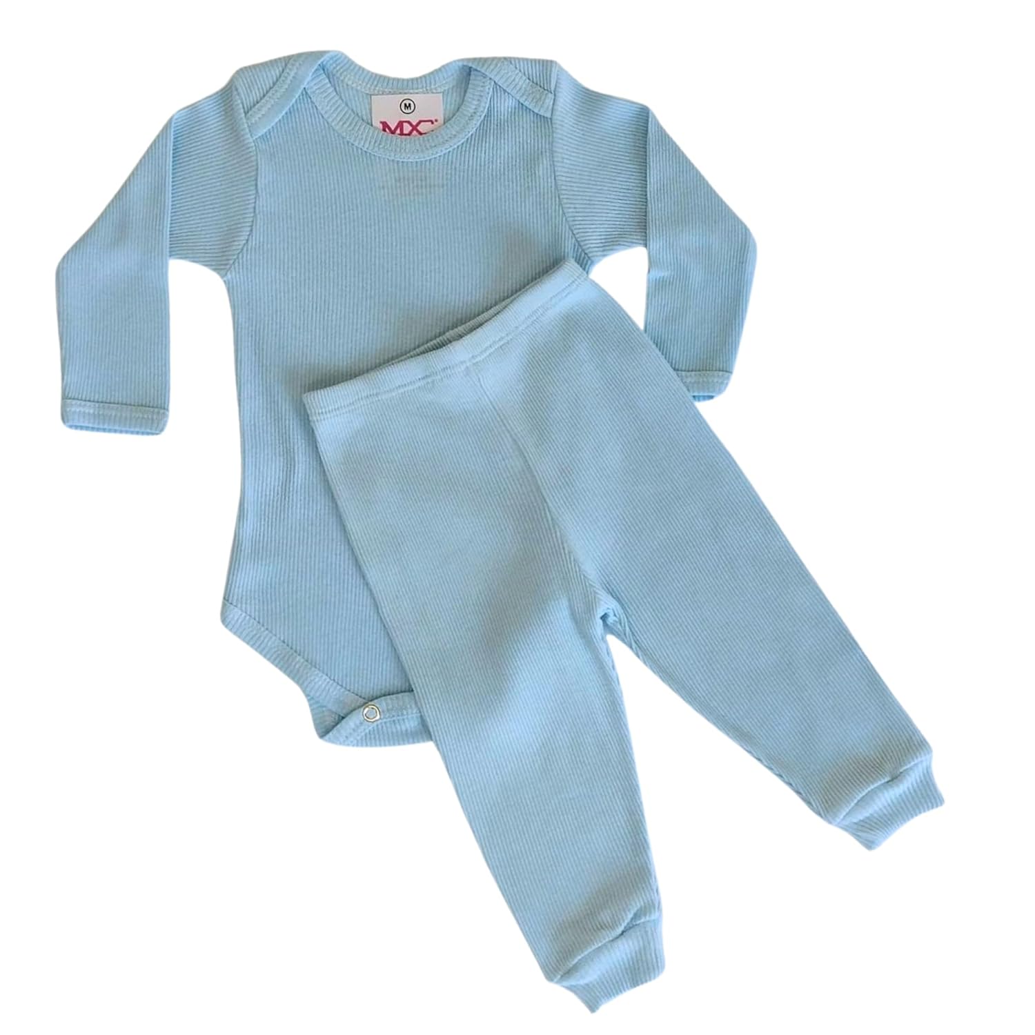 Kit Conjunto Body Calça Mijão Pagão Bebê Liso Menino Menina Manga Longa Antialérgico Malha Algodão Canelado MXC BRASIL