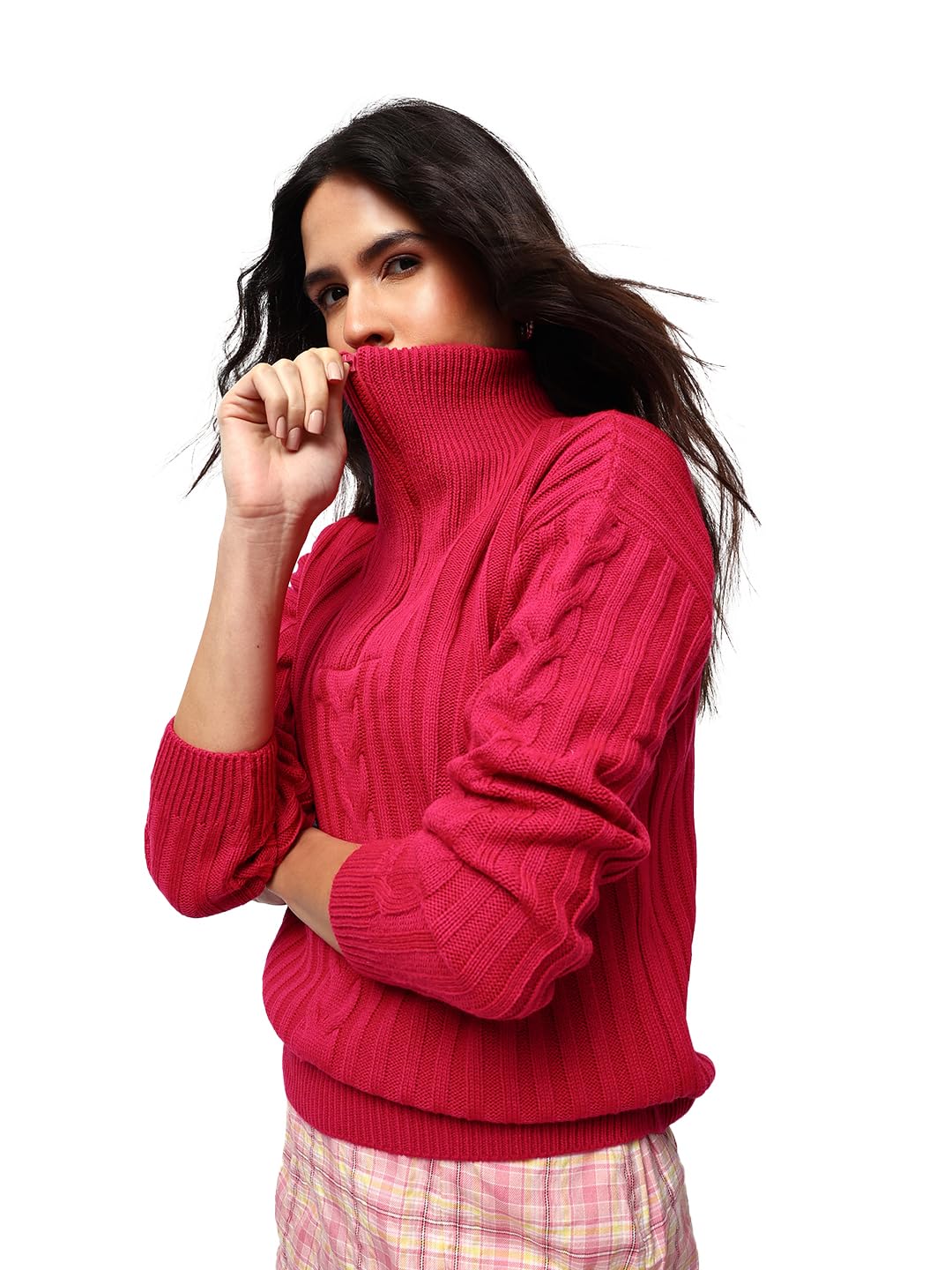 HIGH STAR Women’s Acrylic Classic Collared Neck Sweater HIGH STAR Women’s Acrylic Classic Collared Neck Sweater