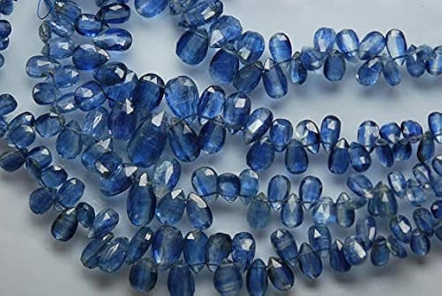 Kyanite bleue véritable taillée en poire facettée, lot de 344 cts pour joaillerie fine
