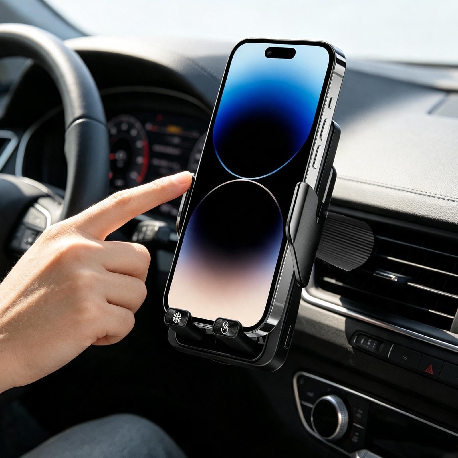 Soporte de carga inalámbrico para coche con ventilador TEC, sujeción