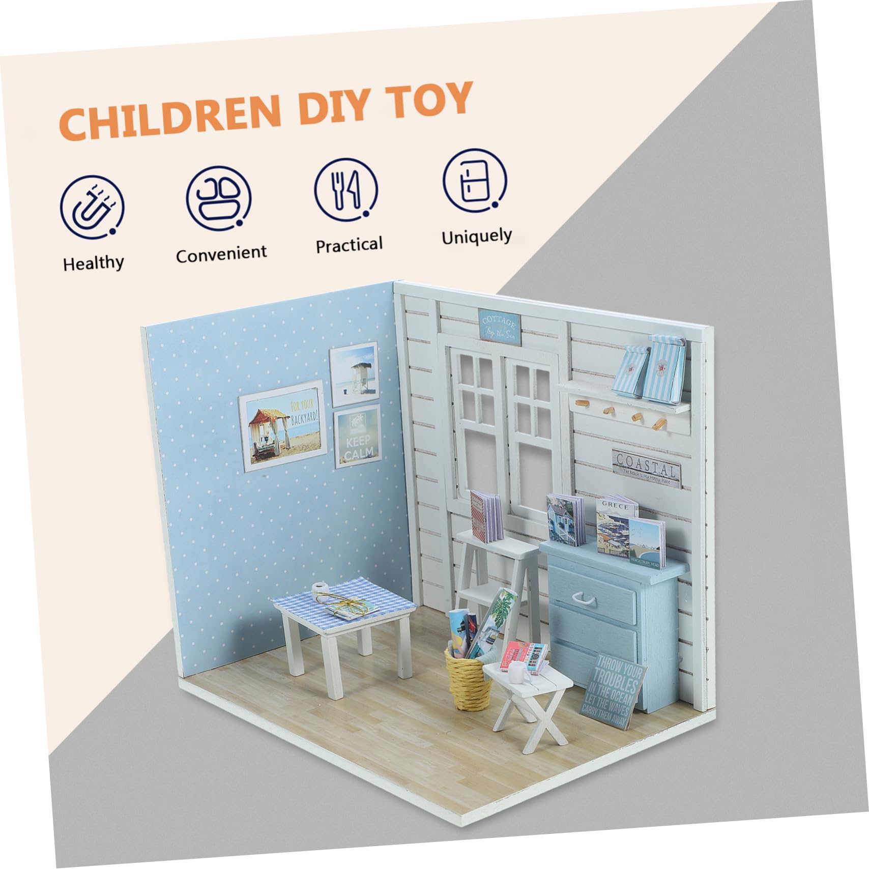 BESTonZON de Casa de Bricolaje para Niños Casa de Muñecas Miniatura DIY Juguete de Juguetes Familiar