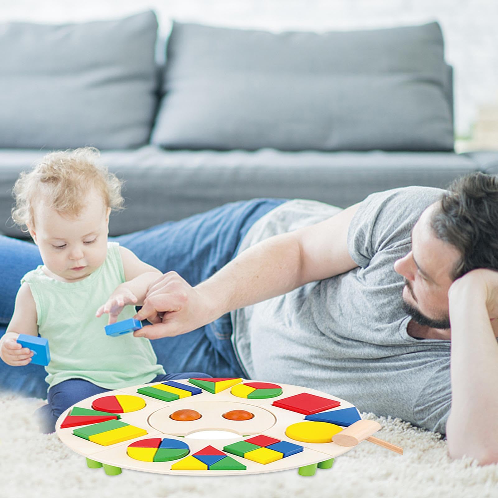 Puzzle 5 en 1 Reconocimiento de formas – Juego educativo de madera | geométrica para niños de 3 a 6 años | Juego interactivo de colores y motricidad con función | Regalo pedagógico educativo