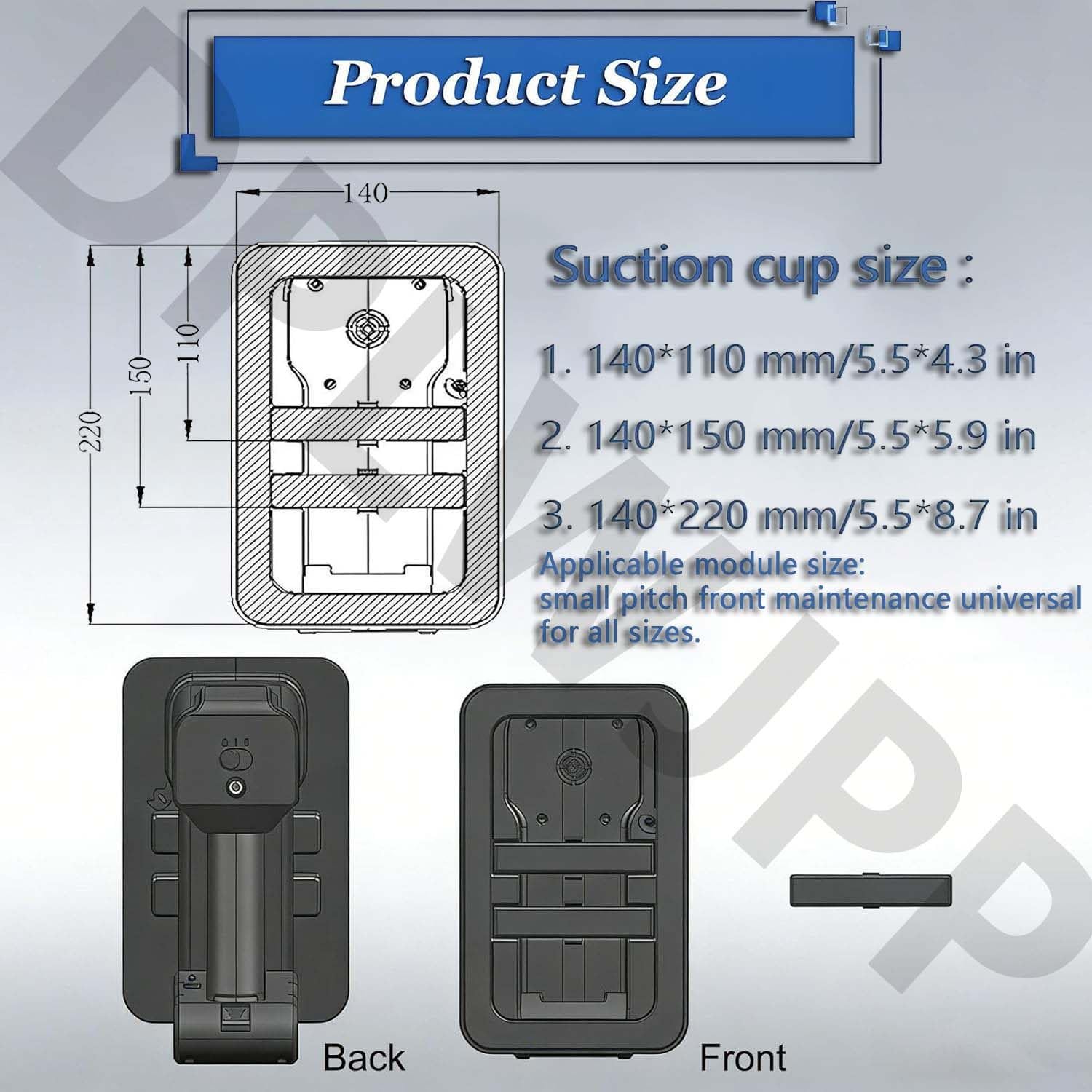 Ventosas elevadoras eléctricas con pantalla LED para pantallas curvas, herramienta de vacío de mano para una fácil instalación y extracción de azulejos, juego de 2 piezas