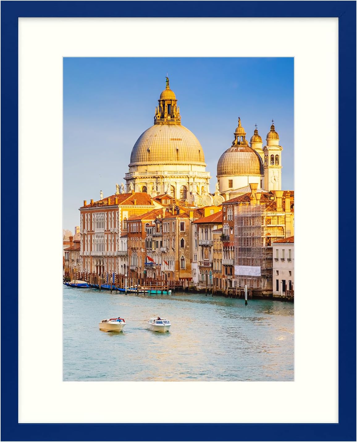 wyooxoo 16x20 Picture Frame Dark blue Solid Wood Photo Frames Display Pictures 12x16 with Mat or 16x20 Without Mat Colorful Frame For Tabletop Display or Wall Dark blue 16\" x 20\" ( 1 Pack )