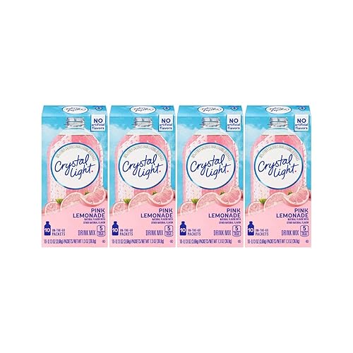 Crystal Light On The Go Pink Lemonade, 10-Packet Boxes (Pack of 4) - Pink Lemonade - 10 Count (Pack of 4)