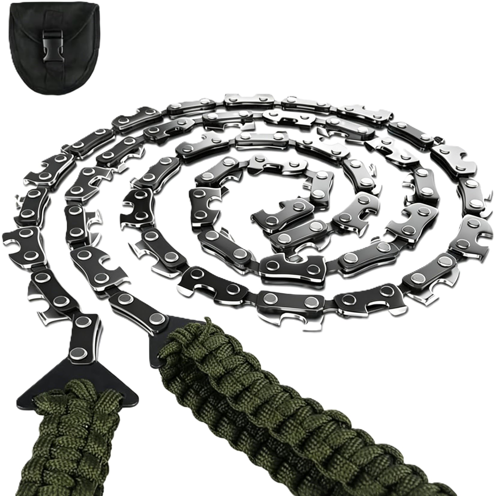 Uadme Black Pocket Chainsaw For Camping, Portable Wire Saw