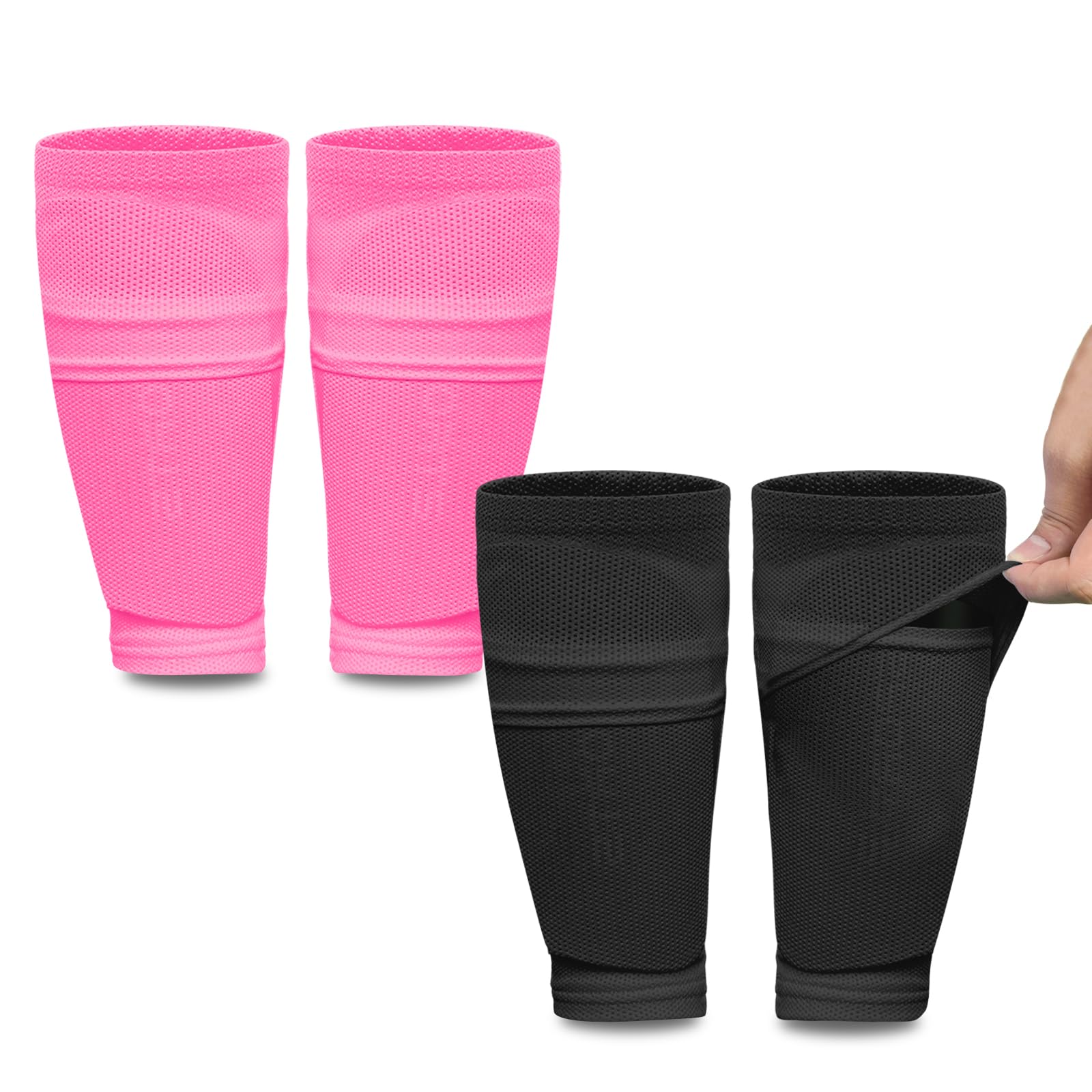 ATHCISE Shin Pads for Kids and Teenagers with Optimized Insert Pocket Shin Pads Compression Sleeves for 3-15 Years Boys Girls Kids Teens for Football Sports 2