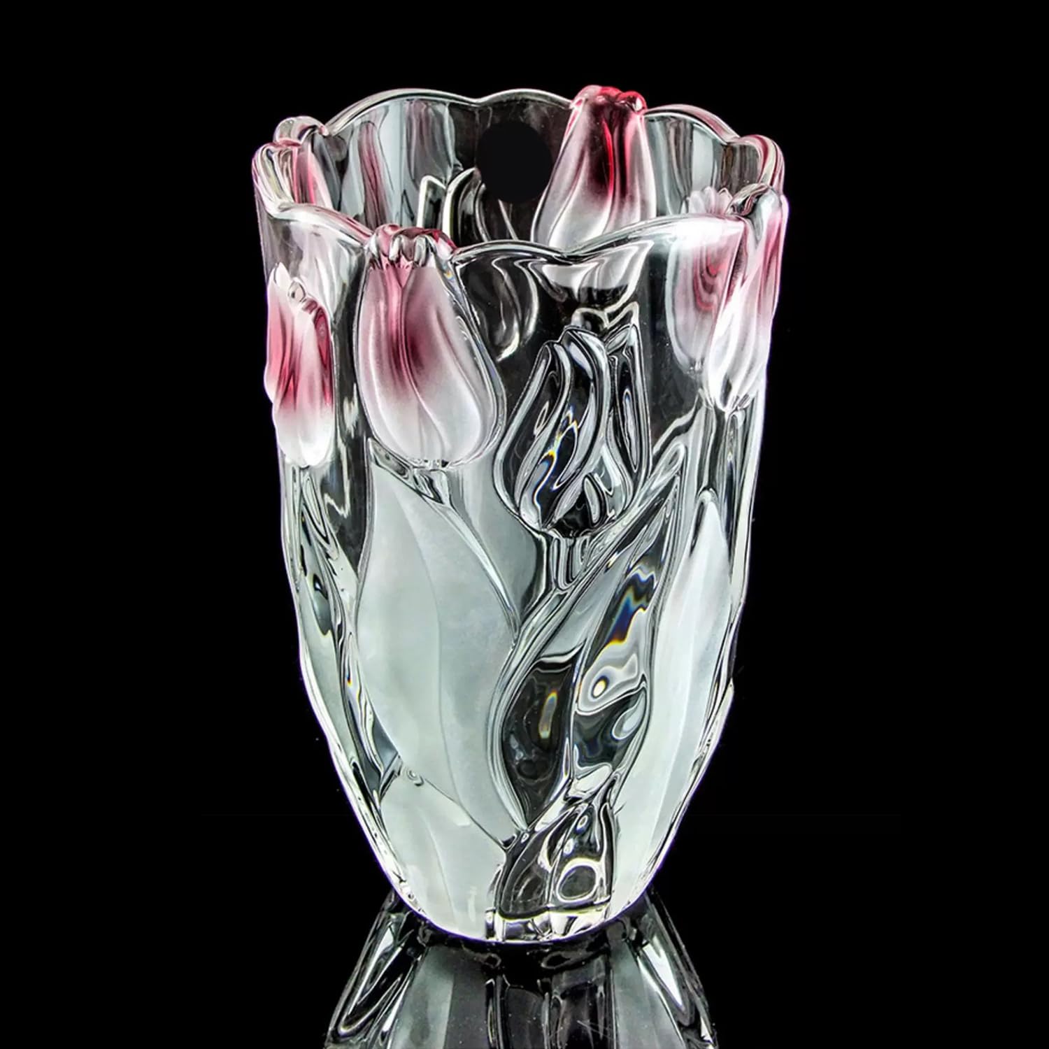 Szklany wazon na kwiaty o wysokości 23,6 cm, unikalne kryształowe wazony na stoły, dekoracje centralne, w kształcie vintage i tulipanów, duże wazony, prezenty na Boże Narodzenie, Święto