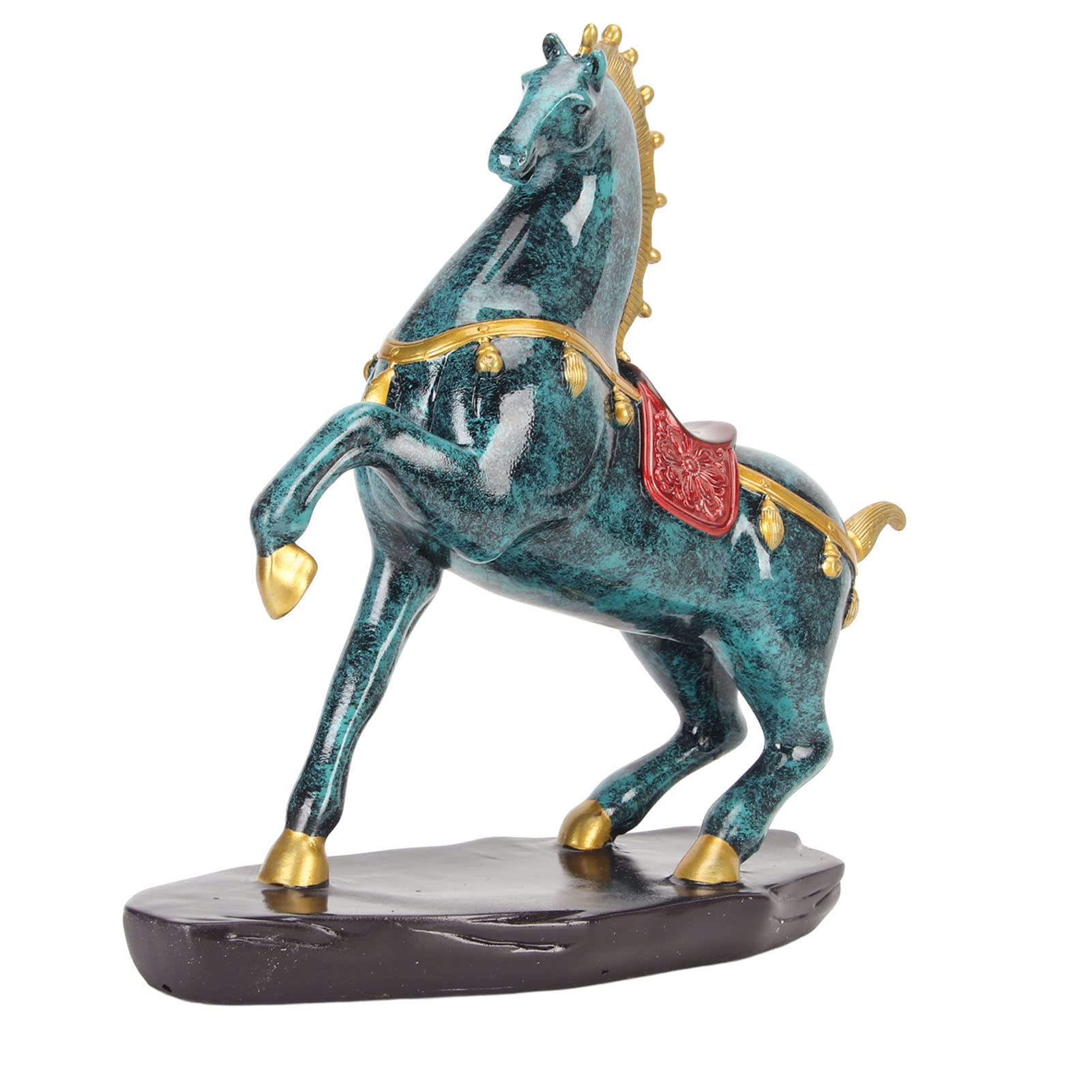 Statue de cheval en résine bronze Pilipane stable 32cm pour décoration