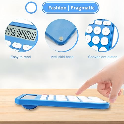 Miniatura 9 de VEWINGL Calculadora de 12 dígitos, sostenida con una mano, calculadora de 4 funciones con pantalla LCD grande para oficina, escuela, hogar y