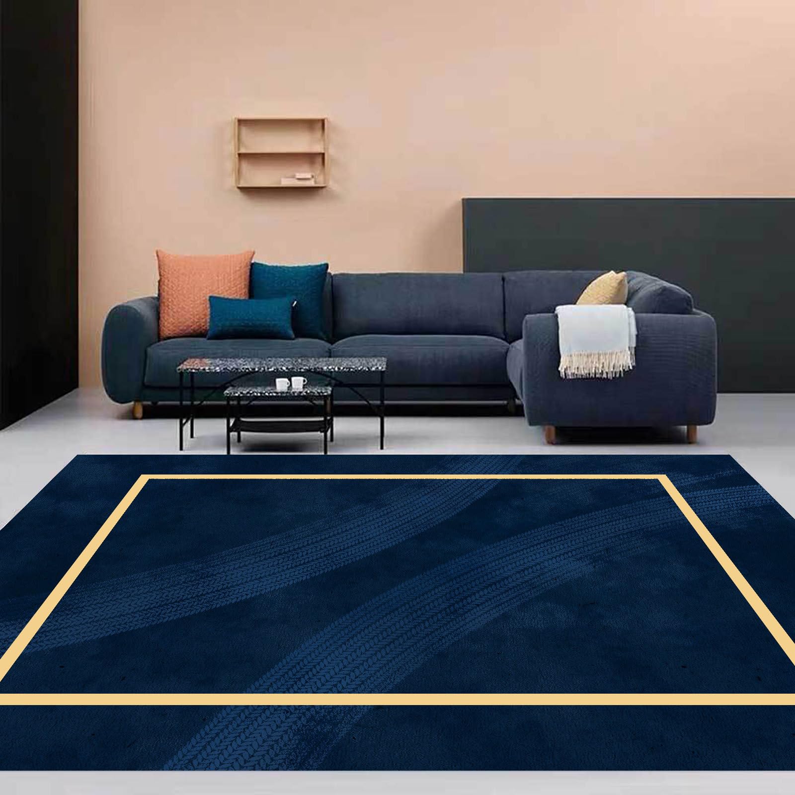 Tapis rectangulaire antidérapant pour chambre à coucher et salon - Lavable - Élégant et doux - Décoration d'intérieur - Parfait pour appartement et couloir - 60 x 180 cm