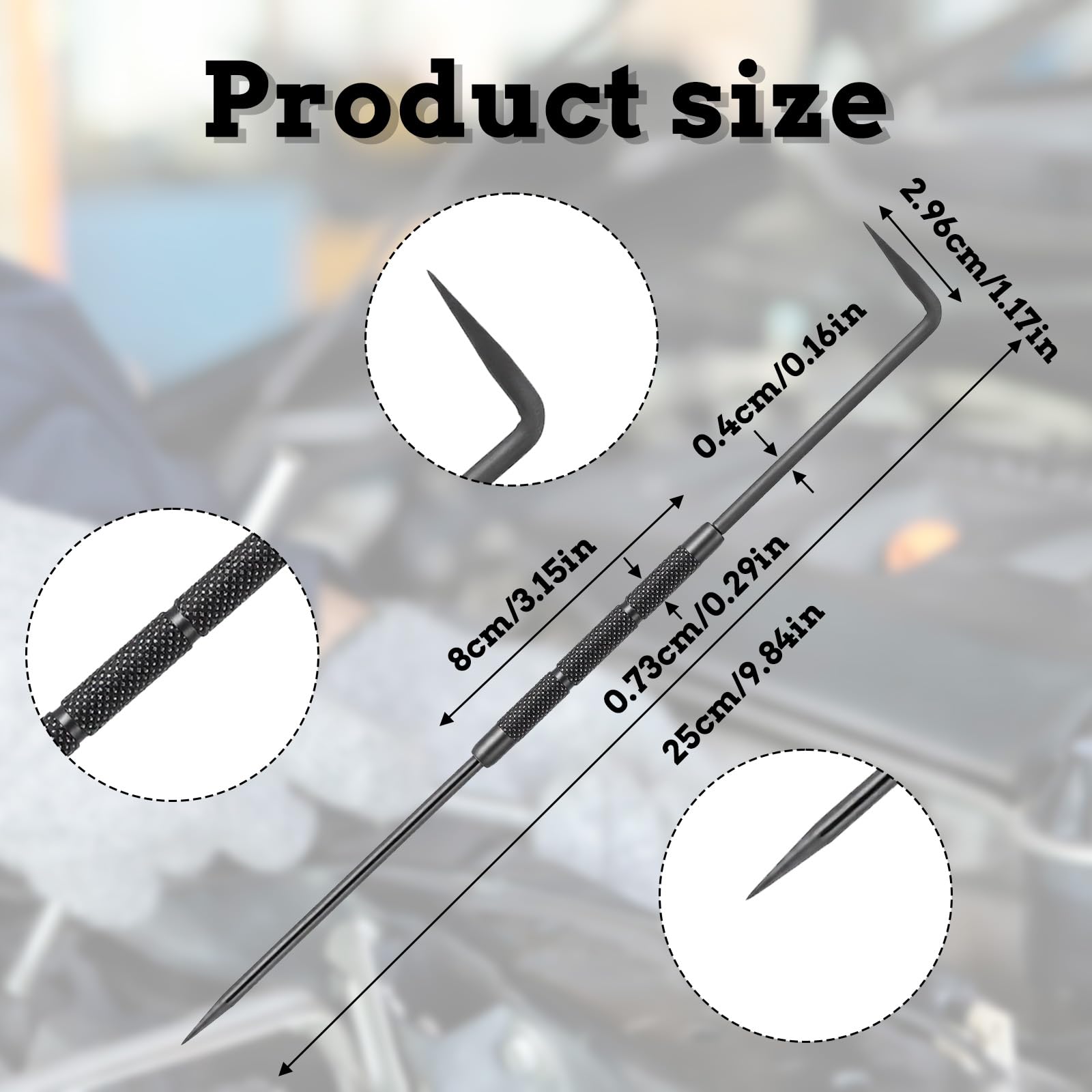 Double Pointed Scriber, 10 Inch Metal Scribe Tool Carbide Scribe Steel Point for Welding Marking Pen Glass Metal Sheet Ceramics (Black) — Amazon image 2
