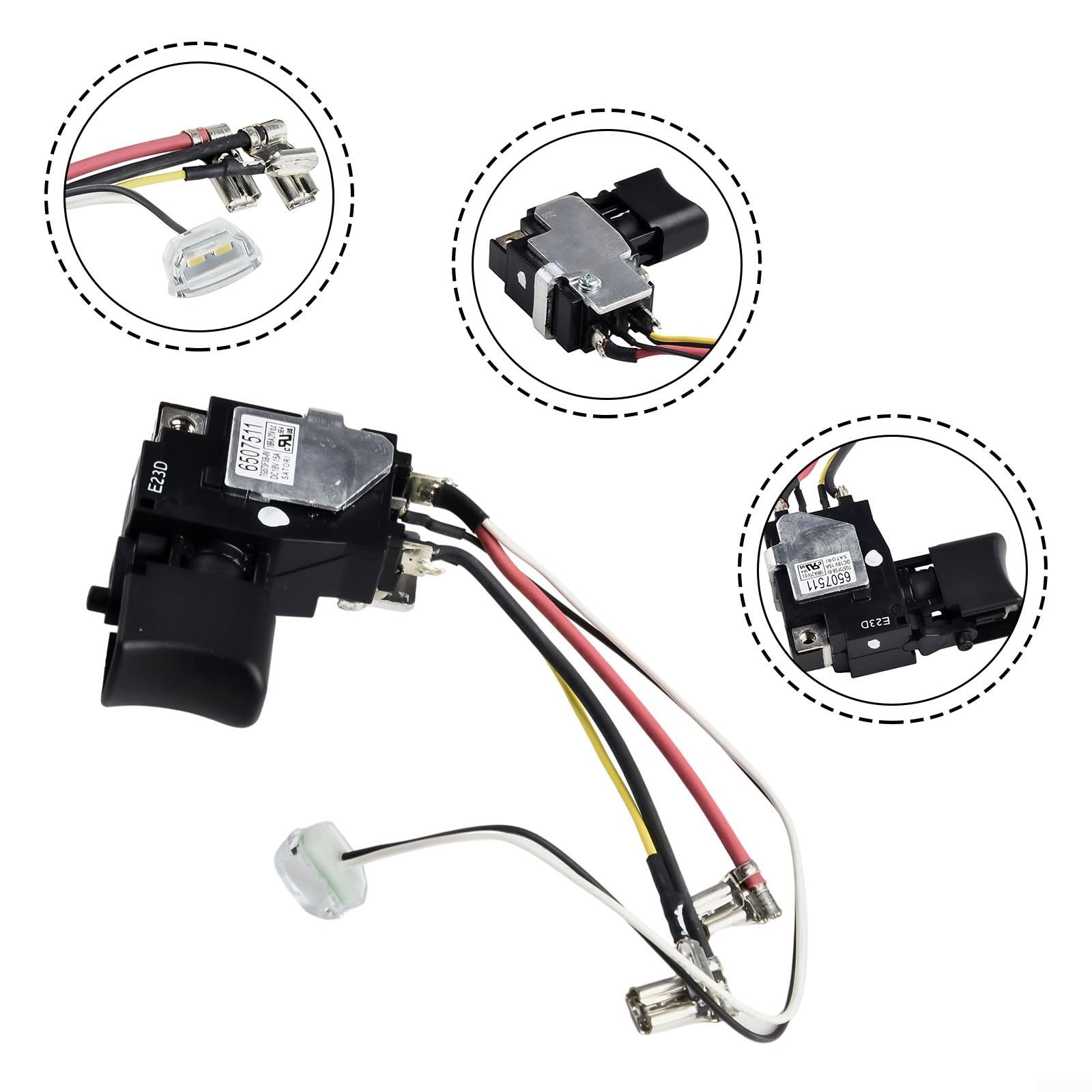 Zilimontt Interrupteur 18 V compatible avec les pilotes TD152D DTD152 DTD152Z DTD152RME DTD152RFE 6507511, installation facile
