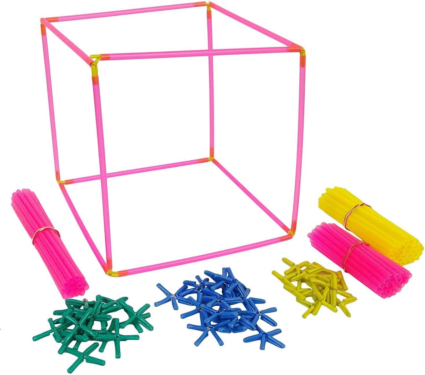 vikalp india talking stick: make 3d geometric shapes using straws | math learning tools & activities for kids-Multi color