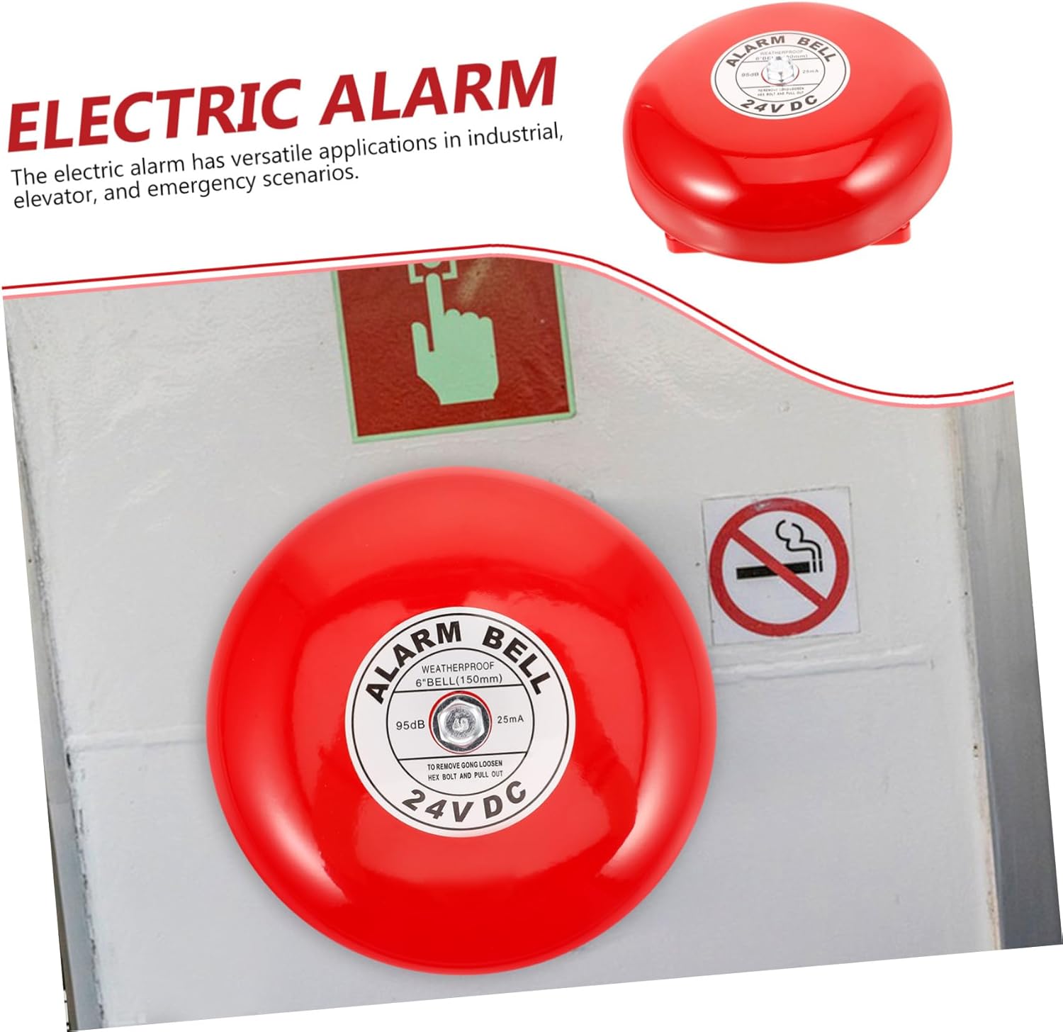VILLCASE 24V Electric Bell High Volume Security Alarm for Timely Alerts Easy Installation for Various Settings Reliable Internal Strike Electric Bell for Safety