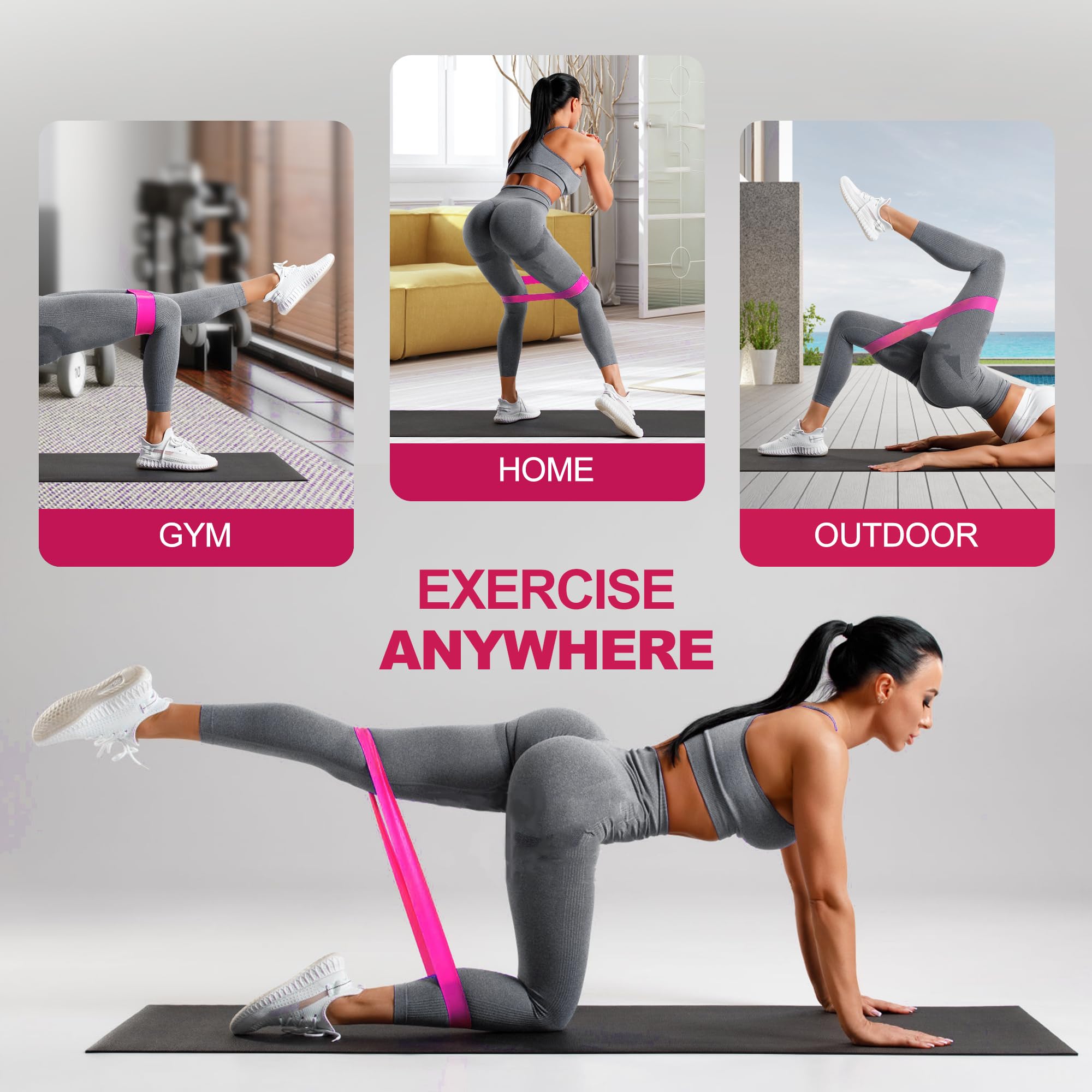 OXDOHUE Yoga Gurt 2er Pack Mit 8 Schlaufen | Dehnungsband Für Stretching & Fitness