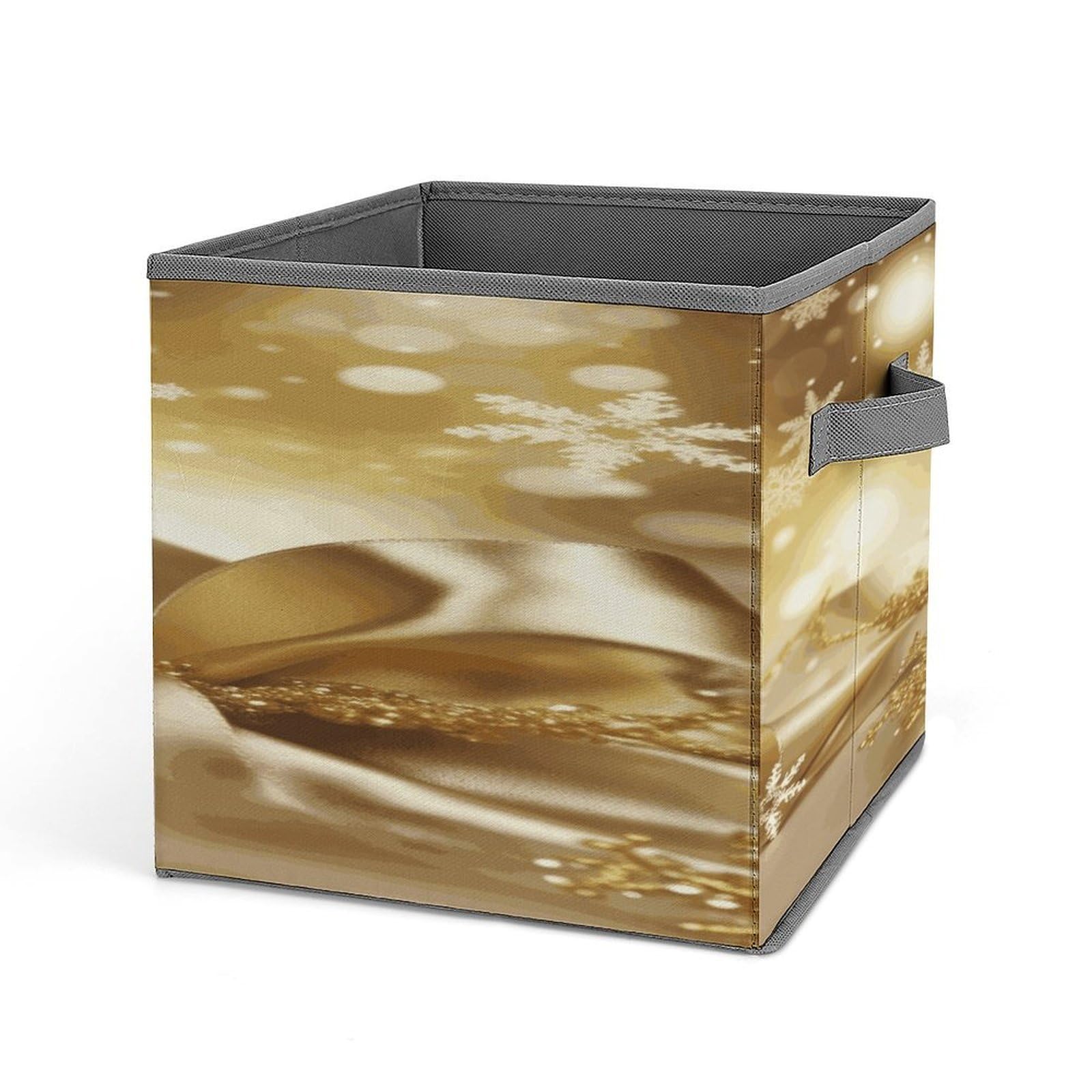Fekiloot Style Gold Silk Christmas Storage Bins Storage Baskets