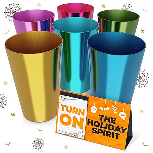 Conjunto de seis vasos de aluminio anodizado