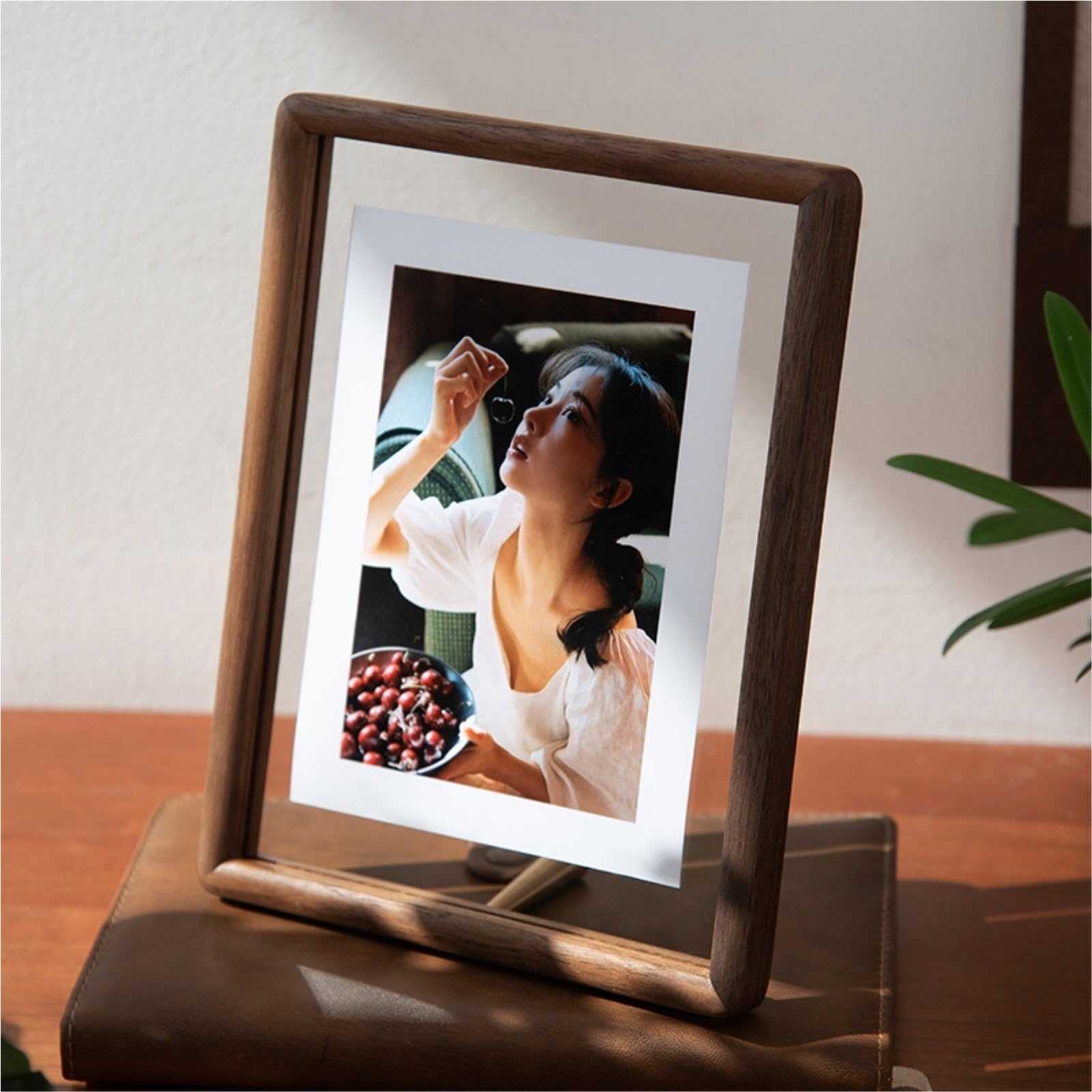 Marcos de Fotos Portaretratos Marco De Fotos Madera Maciza For Colgar En La Pared, Caligrafía Y Pintura Decorativa Decoración de Amigos(Dark Brown,8inch)