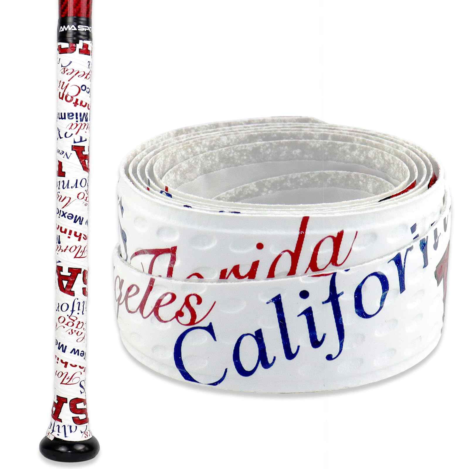 LITIAN Bat Grip Tape for Baseball & Softball – Non-Slip and Stylish Baseball Bat Grip for Pro-Level Performance – 1.1mm (USA Lettering)