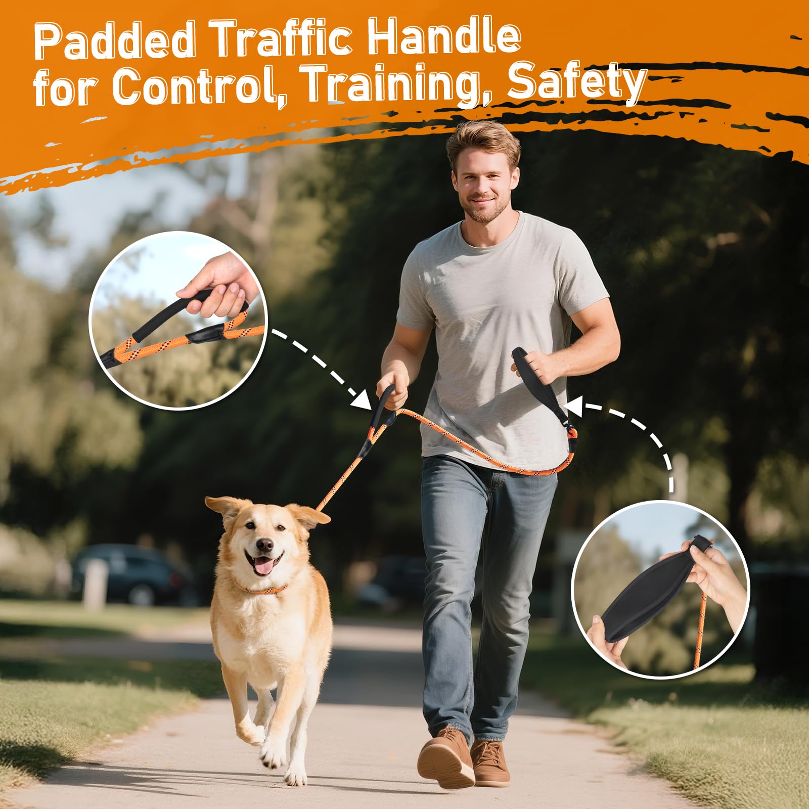 Kdsvakd Slip Lead for Dogs No Pull Training Leash with Double Comfortable Handles and Collar Attachment - Image 3