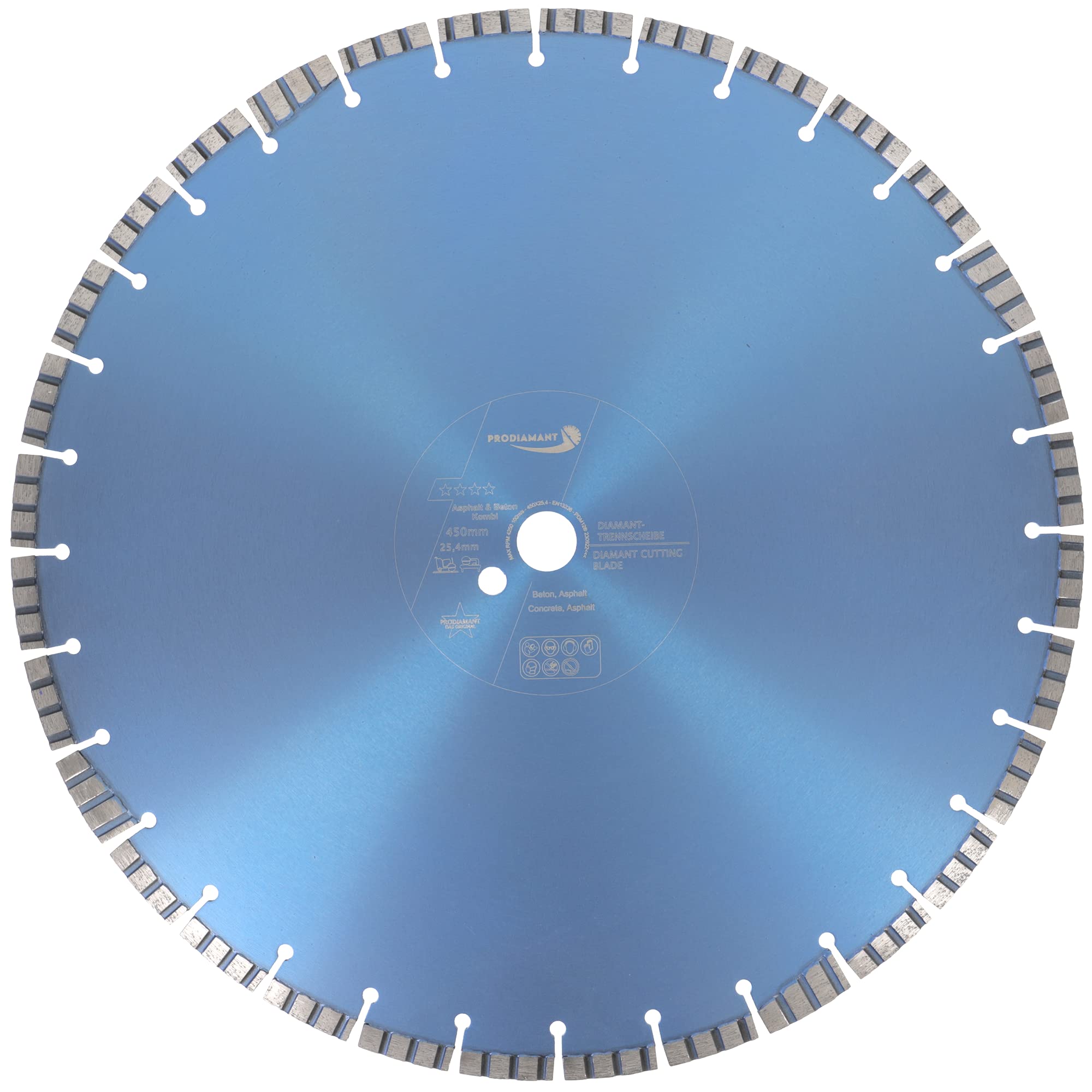 PRODIAMANT Disco de corte de diamante 450 mm x 25,4 mm Premium asfalto hormigón disco de corte soldado láser 450 mm