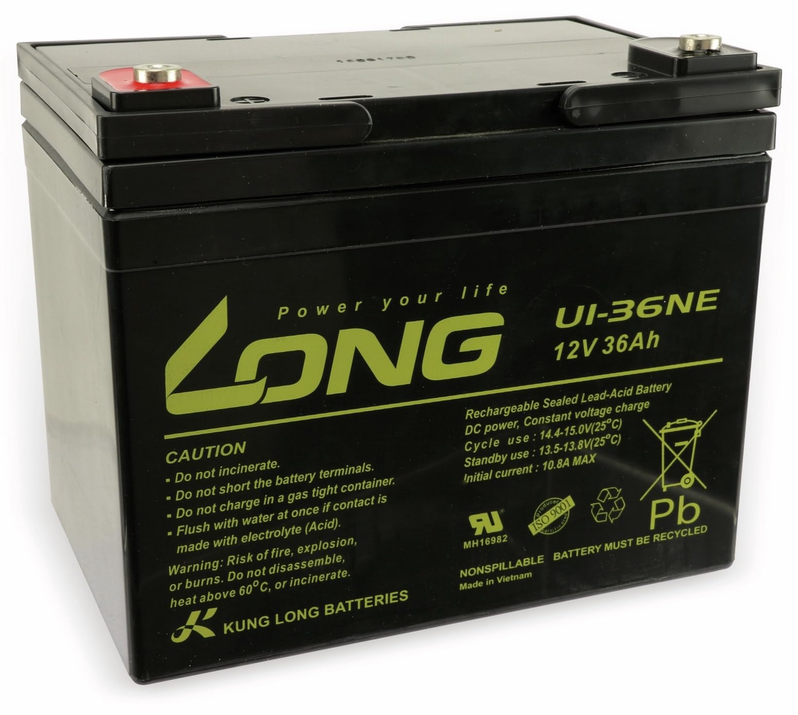 KUNG LONG Blei-Akkumulator U1-36NE, 12 V-/36 Ah, zyklenfest