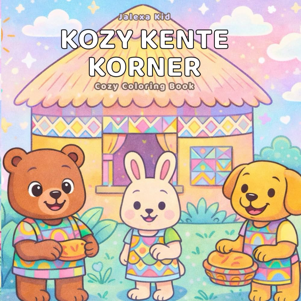 Kozy Kente Korner Coloring Book: A Cozy & Creative kente inspired Coloring Book for Adults and Teens