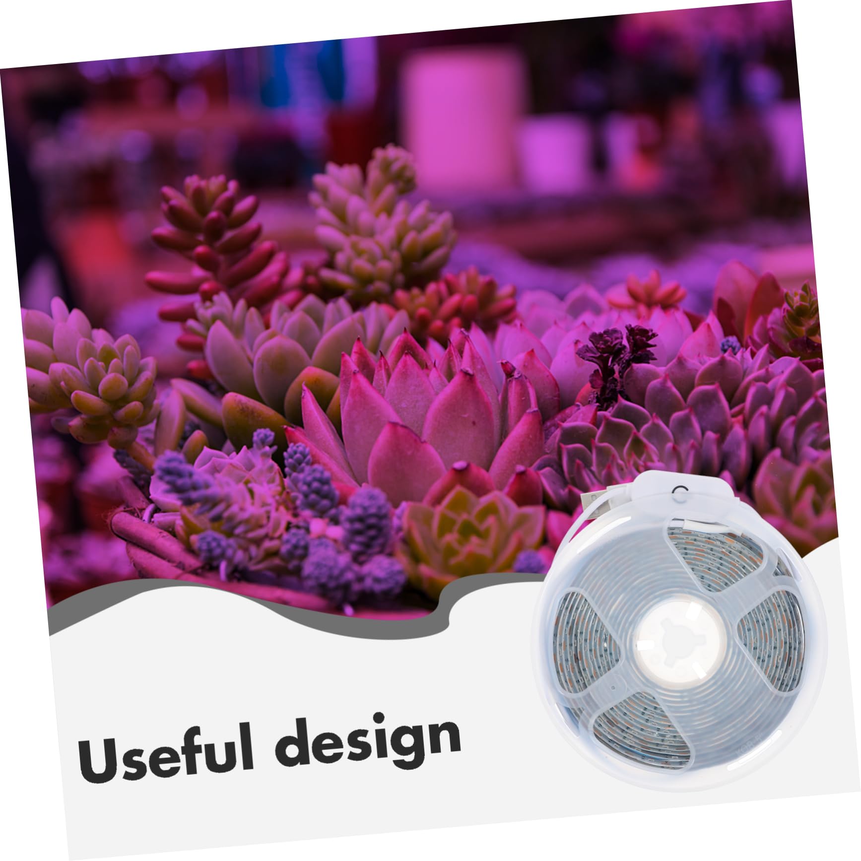 Toyvian Bandes Lumineuses LED USB Croissance des Plantes Spectre Complet, Plastique Solide, Ip33 Étanche, pour Plantes D'intérieur et Jardiniers