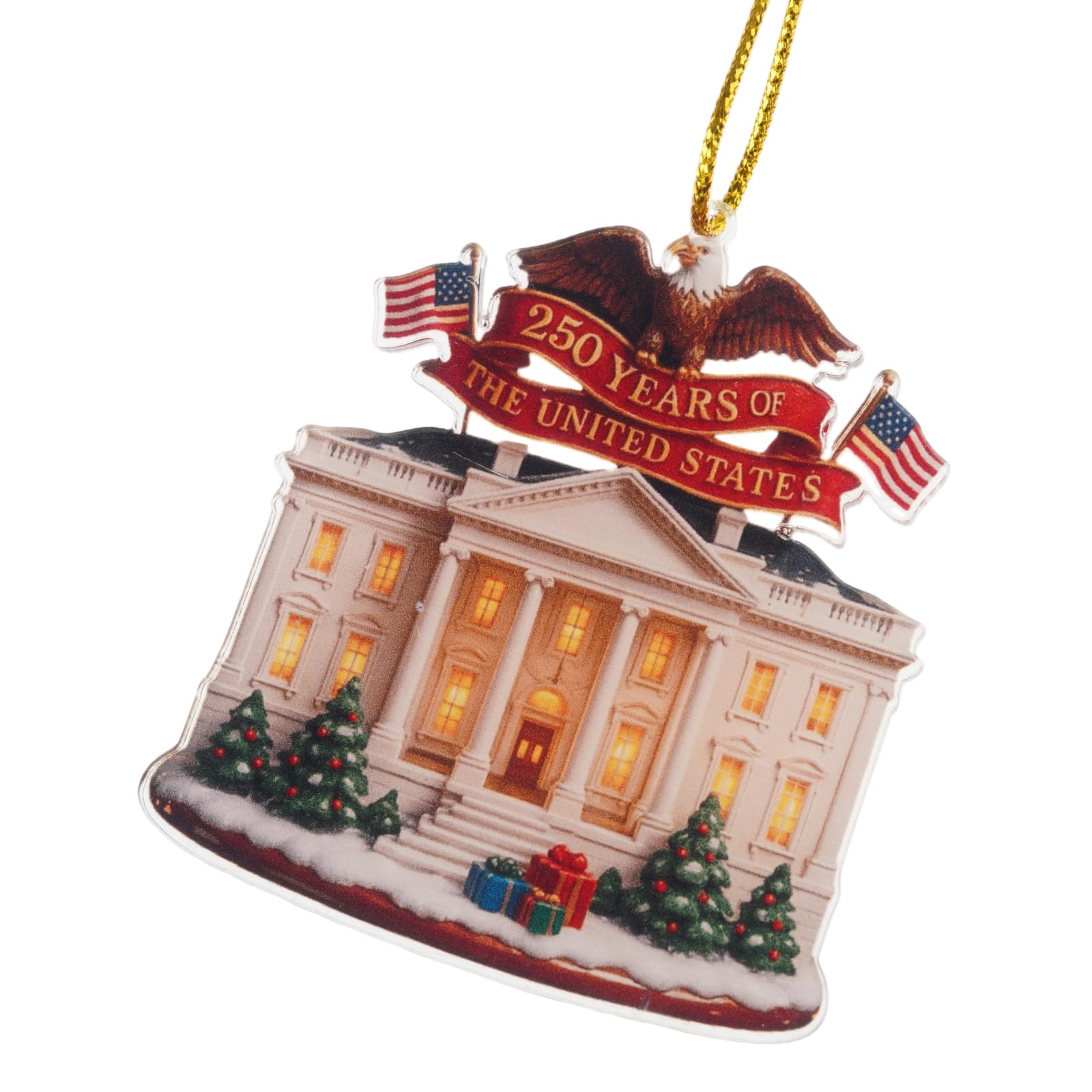 Commemorative 250th Anniversary Acrylic Bells Ornament for Holiday Homes Decoration Unique Souvenir Gift Holiday Ornament