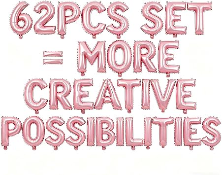 62 Pcs Pastel Pink Letter Balloons, Custom 2 Set A-Z Set for Personalizing Names & Phrases Party Supplies Banners - with 1 Set ABEILMNOPS for Wedding/Birthdays Party Decoration Banner Custom Phrase