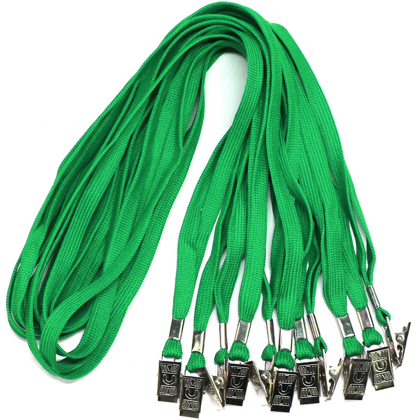 Ollain Badge Lanyards Neck Bulk Cruise Lanyards Lanyard with Clip for ID Card Name Tags Badge Holders (Green, 50 Pack)