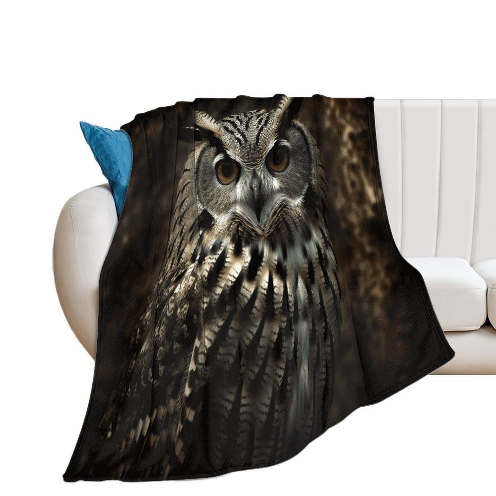 an Owl Throw Blanket for Couch Super Soft Warm Lightweight Throw Blankets Cozy Flannel Bed Blanket Cute Decorative Blankets for All Seasons Home Decor Gift 30"*40"（76 * 100cm）