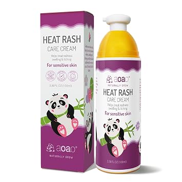 Heat Rash Cream for Babies, Prevents Prickly Heat, Clears Sweat Rashes, Relieves Eczema, Instant Soothing Baby Skin Discomfort, Nourishing Skin Protectant, Promotes Barrier Repair for Kids - 3.38oz