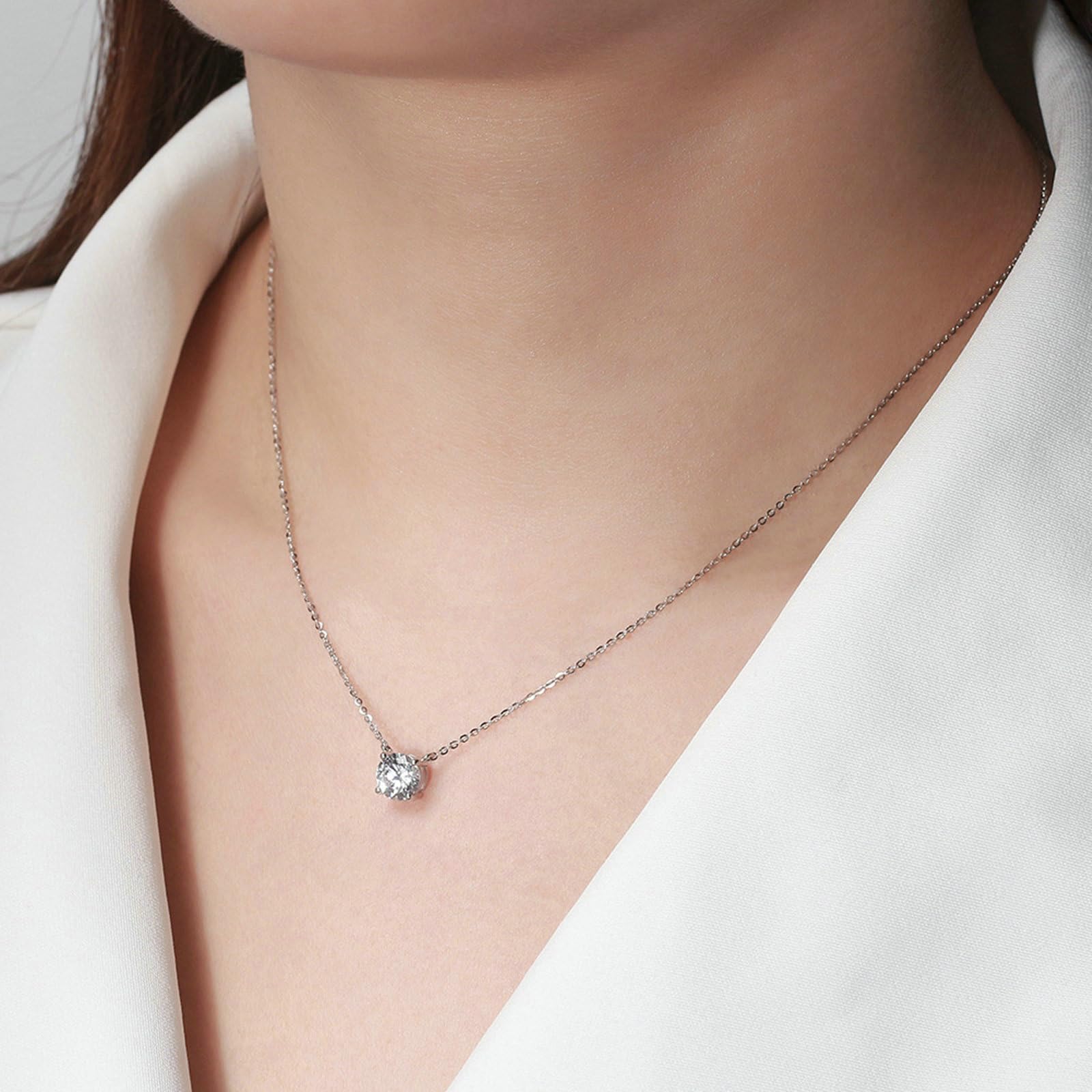 Collana Pendente Donna in Argento Oro Collana Pendente Ciondolo in Zircone Zirconia Cubica