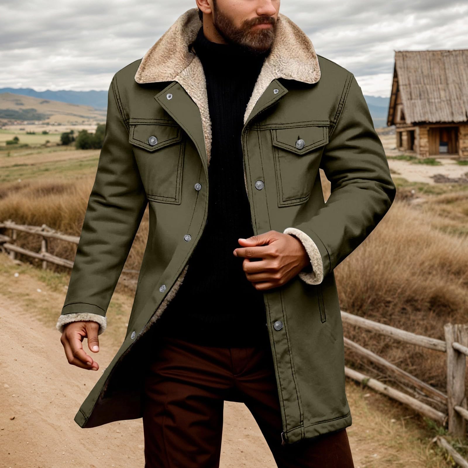 Chaqueta Hombre Invierno Cremallera Chaqueta Deportiva Hombre Cómodo Exterior Europeo Otoño Invierno De Terciopelo Liso Bolsillo Y Cierre Claro