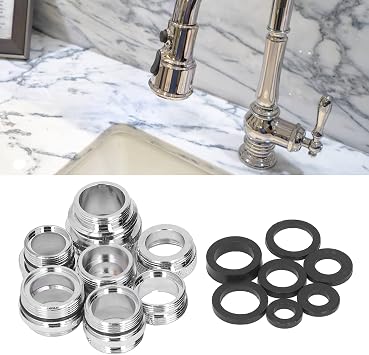 Metal Faucet Adaptor Kitchen 7pieces Faucet Adapter, Tap Aerator Connector With Gaskets Tap Aerator Male, Water Hose Adapter Kitchen Tap Aerator Adapter For Kitchen Sink Water Saving Aerator Appliance